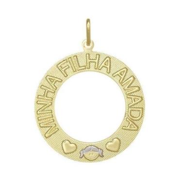 Imagem de Pingente Mandala Minha Filha Amada Com 1 Menina - Brilhante Folheados