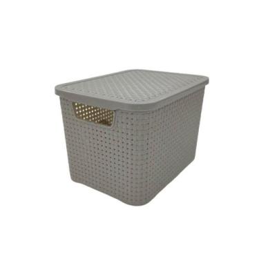 Imagem de Micro Caixa Organizadora Rattan 3.5L Cinza - Monte Libano