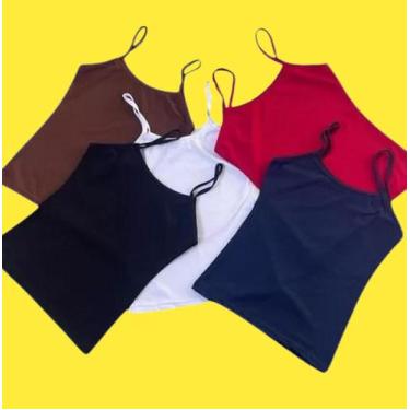 Imagem de Blusa regata de alça fina 100% forrada super confortável moda blogueir