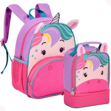 Imagem de Mochila de Costas Passeio c/ Lancheira Térmica Unicórnio - Clio
