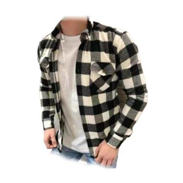 Imagem de Camiseta Masculina Xadrez Flanelada Com Bolsos Manga Longa  Premium - 