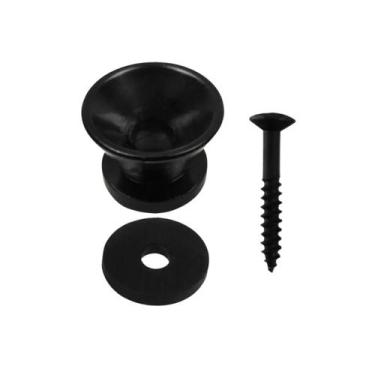 Imagem de Roldana Preta Com Parafuso Para Correia Violão Guitarra Baixo Cavaco U