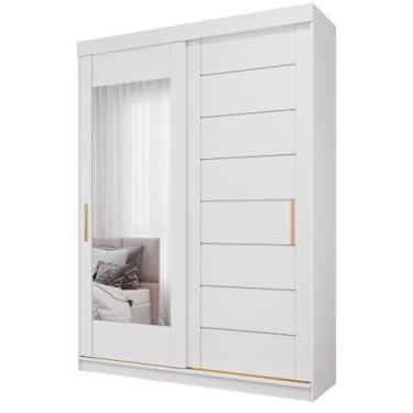 Imagem de Guarda Roupa Lia 2 Portas de Correr com Espelho MDF - Panan, Branco