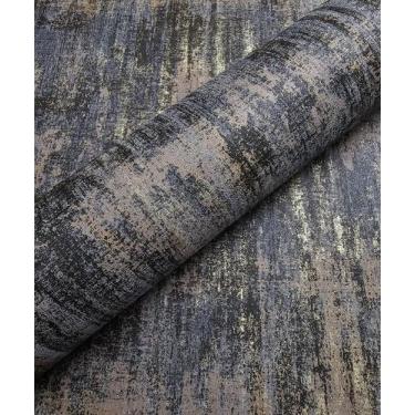 Imagem de Papel de parede Kamildecor Estilo industrial texturizado em ouro preto