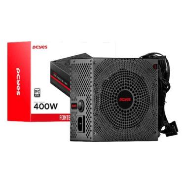 Imagem de Fonte Gamer Pcyes Atx Electra 400W 80 Plus White Pfc Ativo