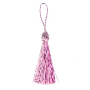 Imagem de Pingente Tassel 9cm Rosa Franja de Seda - 2 unidades - LB