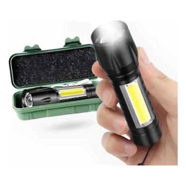 Imagem de Mini Lanterna 9cm Tática Recarregável Luz Negra Alerta - Jiaxi