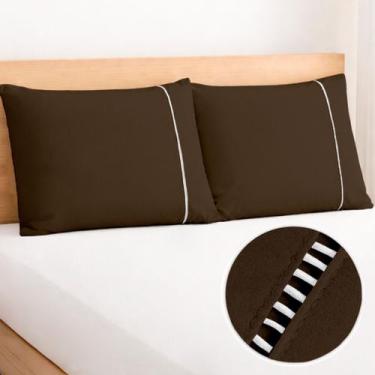 Imagem de 2 Fronhas com Ponto Palito 70cm x 50cm Percal 180 Fios - Bem Me Quer E