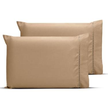 Imagem de 2 Fronhas com Ponto Palito 70cm x 50cm Percal 180 Fios - Bem Me Quer E
