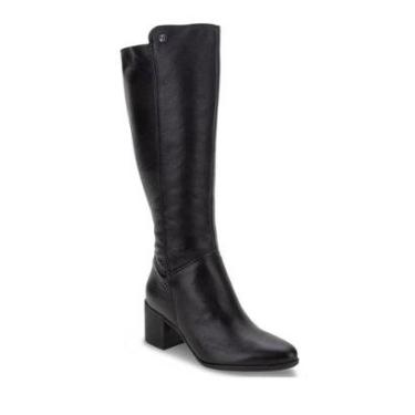 Imagem de Bota Feminina Cano Longo Bottero Couro Salto Grosso 346903 Preto-Feminino