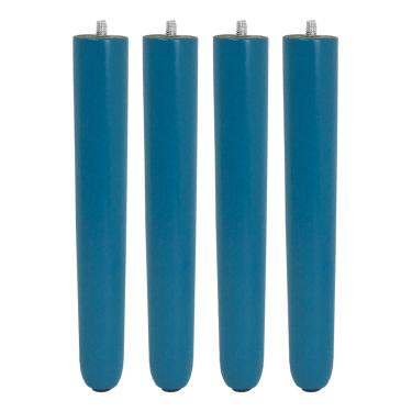 Imagem de Kit 04 Pé Palito Azul 25cm e 04 Chapinhas Inclinadas com 16 Parafusos - D'Rossi