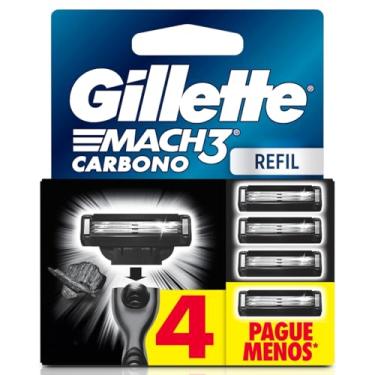 Imagem de Gillette Mach3 Carbono Refil para Aparelho de Barbear reutilizável, com Carvão Ativado...