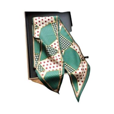 Imagem de Lenço De Seda Com Estampa Floral Para Mulheres, Fino E Longo, Moda Par
