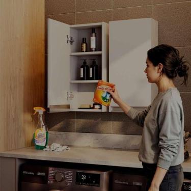 Imagem de Armário Multiuso Aéreo 30cm para Lavanderia Branco - Mercado das Prate