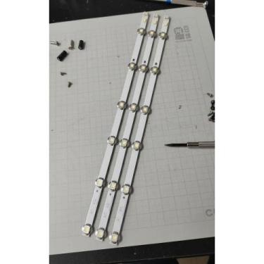 Imagem de 2x Kit 3 Barras LED 60cm p/ TV 32" 6V C/ Fita Dupla Face - Congratulat