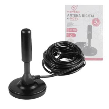 Imagem de Antena Digital HDTV UHF VHF FM Interna Cabo de 5 Metros Kapbom KA1098