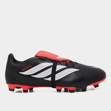 Imagem de Chuteira Campo Adidas Predator Club LIN Unissex, Preto, Vermelho, 44