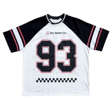 Imagem de CAMISETA QIX RAGLAN SKATEBOARDS Cor:Off White e PretoTamanho:G2, Off w