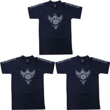 Imagem de Kit 3X Camiseta 100% Algodão Darkness - Tamanho M Preta - IntegralMédi