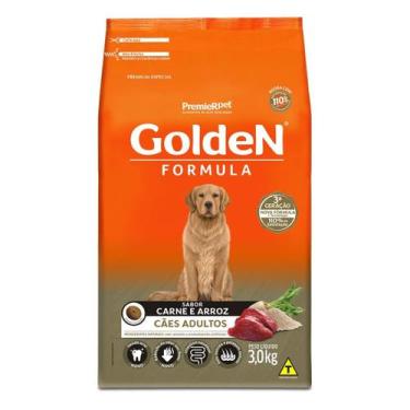 Imagem de Ração Golden Fórmula Cães Adultos sabor Carne e Arroz 3 Kg, 3006-074