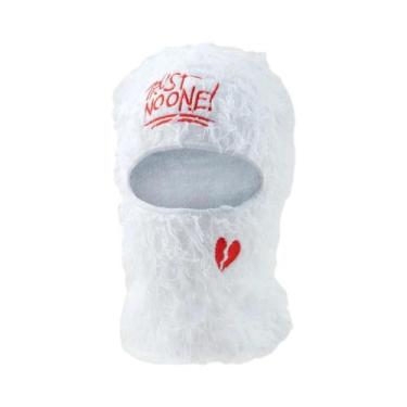 Imagem de Gorro Balaclava Unissex Com Coração Bordado, Gorro De Malha Quente Est