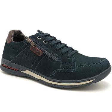 Imagem de Sapatênis Masc Pegada Couro Nobuck Azul Marinho 114861-06-Masculino