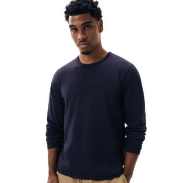 Imagem de Camiseta Manga Longa Hering Original Masculina N204, Azul escuro, G