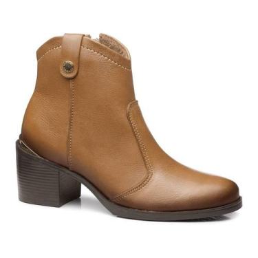 Imagem de Bota Coturno Feminina Pegada Texana Western Country Couro, Marrom, 35