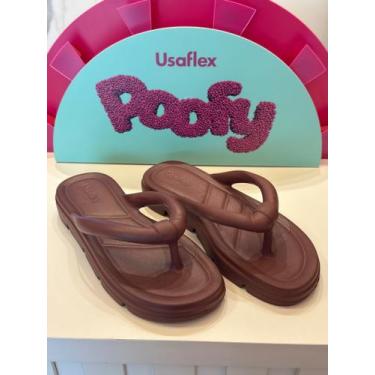 Imagem de Chinelo Usaflex Feminino Adulto Poofy, Marrom, 35