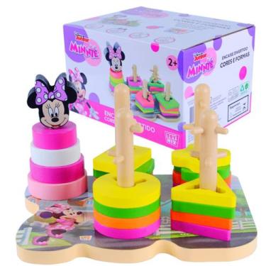 Imagem de Brinquedo Didatico Disney Minnie Grande Encaixe Formas Cores, Colorido