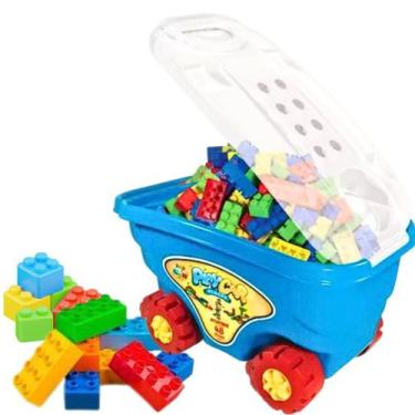 Imagem de Carrinho Com Blocos De Montar 48 Peças Infantil De Brinquedo Coloridos