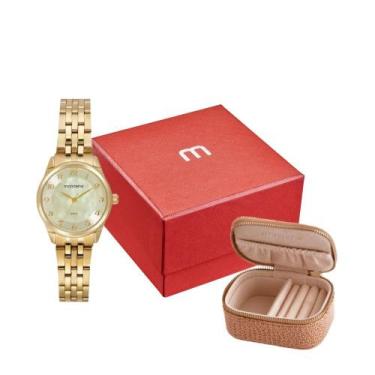 Imagem de Kit Relógio Feminino Mondaine Madrepérola Quadrado com Porta-Jóias, Do