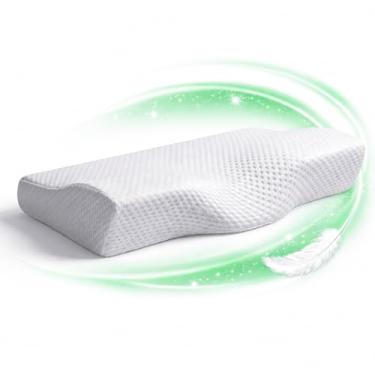 Imagem de Travesseiro Cervical Ortopédico Viscoelástico – Suporte Ergonômico para Coluna e Pescoço – Espuma NASA – Alívio de Dores