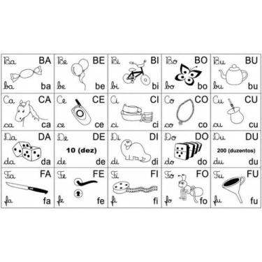 Imagem de Carimbo Pedagógico Alfabeto Silábico (1) Figuras e Letras - 20 Unidade