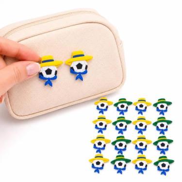 Imagem de Aplique Bola Futebol Junino Emborrachado PVC 25mm Kit 50 Pçs para Arte