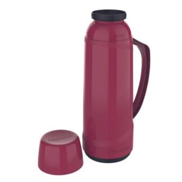 Imagem de Garrafa Térmica Café Chá 1L Grande Preto Cristal Soprano -, Vermelha