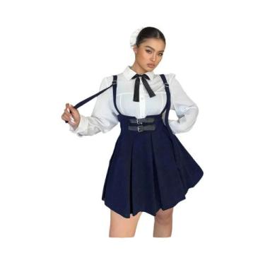 Imagem de Saia Casual De Cintura Alta plus Size Com Peplum Em Cor Sólida, Elegan