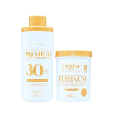 Imagem de Kit Pó Descolorante Azul Platinum Agua Oxigenada 30 Volumes - Veggue P