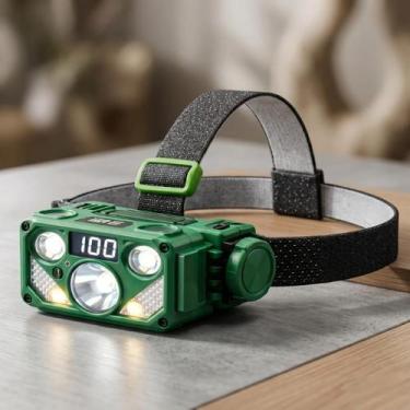 Imagem de Lanterna de Cabeça LED 500lm Recarregável USB 4 Modos Luz Forte à Prov