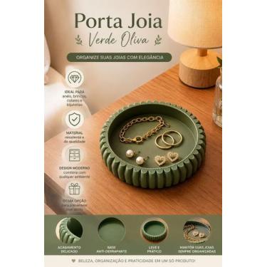 Imagem de Porta Joias Circular Texturizado Marrom Capuccino - - Dalari, Verde Ol
