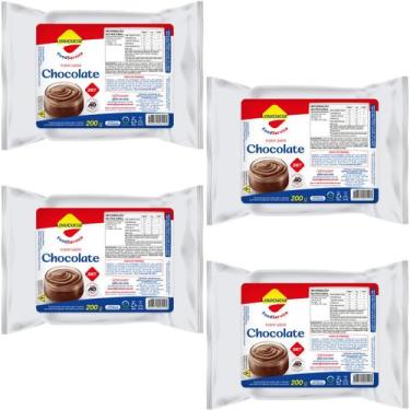 Imagem de Kit com 4 Unidades de Pudim Lowçucar Zero Açucares Sabor Chocolate 200