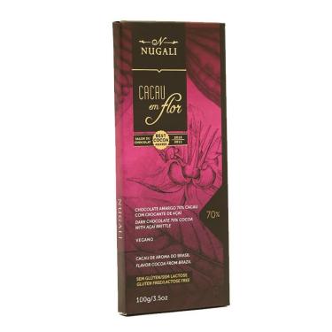 Imagem de Tablete Nugali Chocolate Cacau em Flor 70% Cacau com Crocante de Açaí 100g