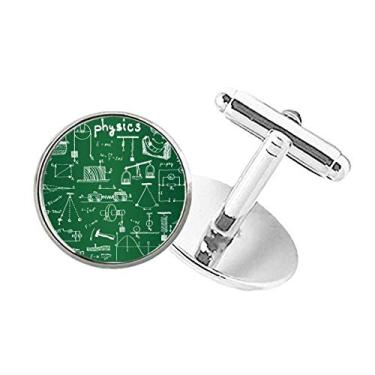 Imagem de DIYthinker Abotoaduras com clipe de botão redondo com ilustração de mecânica eletromagnética física
