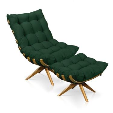 Imagem de Kit 01 Poltrona e 01 Puff Giratório Costela Base