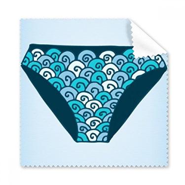 Imagem de Calção de banho azul com estampa de ilustração, pano de limpeza para telefone, tela de óculos, 5 peças