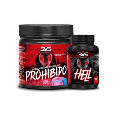 Imagem de 3VS Nutrition Combo Pré treino Prohibido Sabor Algodão Doce 360g + Termogênico Hell 120Caps