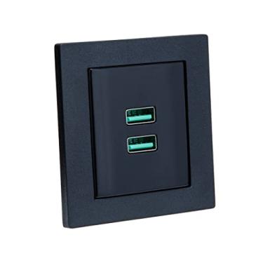Imagem de Kit Espelhos de Tomadas Duplo Reto 2 Tom 10A 2 Usb 4.9A COR:PRETO