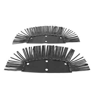 Imagem de Para guidão de motocicleta franja de motocicleta prancha de chão franja Floorbo 2 peças motocicleta prancha franja capa de couro PU universal pedal borla preto