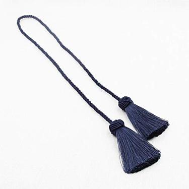 Imagem de 1 peça Cortina de borla Tieback Room Acessórios Suporte de cortina Fivela Corda Feito à Mão Tassel Fringe Bandagem Decoração de casa, Marinho, 1 peça