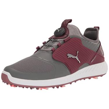 Imagem de PUMA Tênis de golfe masculino Ignite Pwradapt Caged Disc, Quiet Shade-puma Prata Zinfandel, 42